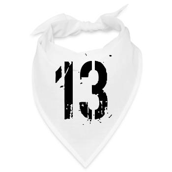 13 Zahl 13 Jahre - Bandana - Weiß - Vorne