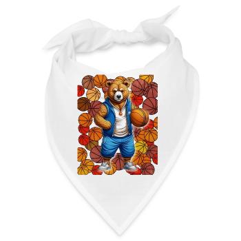 Basketballbär im Streetstyle - Bandana - Weiß - Vorne