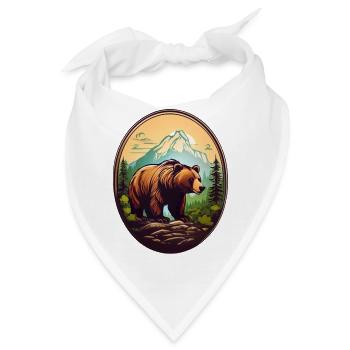 Waldbewohner Braunbär - Bandana - Weiß - Vorne