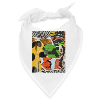 Vibrante Tiercollage aus Naturmustern - Bandana - Weiß - Vorne