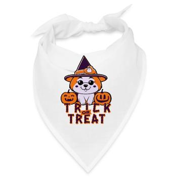 Trick or Treat Dog and Pumpkins 1 - Bandana - Weiß - Vorne
