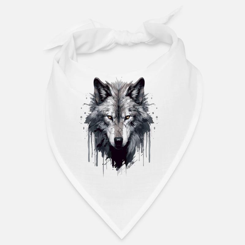 Wolf Wolfsgesicht - Bandana - Weiß