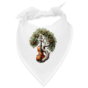 Musik Baum Violine Geige Orchester Big Band - Bandana - Weiß - Vorne