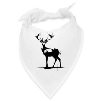 Hirsch StreetArt Kontrast - Bandana - Weiß - Vorne