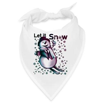 Let it Snow – Fröhlicher Schneemann - Bandana - Weiß - Vorne