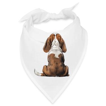 Basset Hund - Bandana - Weiß - Vorne