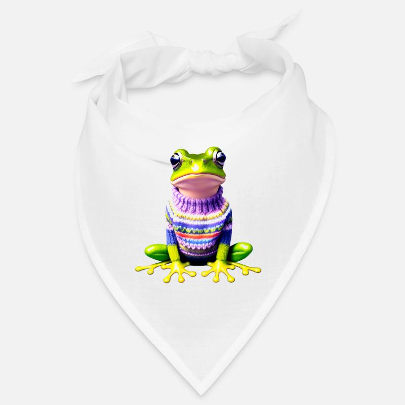 Petite grenouille arc-en-ciel avec un pull norvégien Bandana