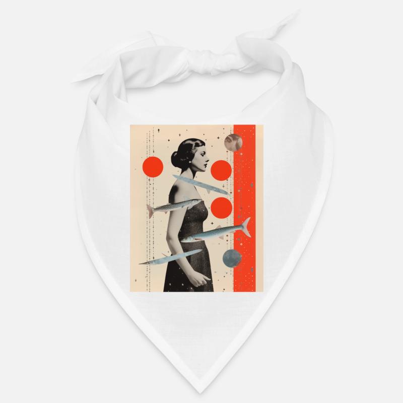 Poissons collage art astrologie Bandana