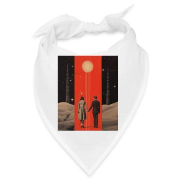Zum Mond und zurück Collage - Bandana - Weiß - Vorne
