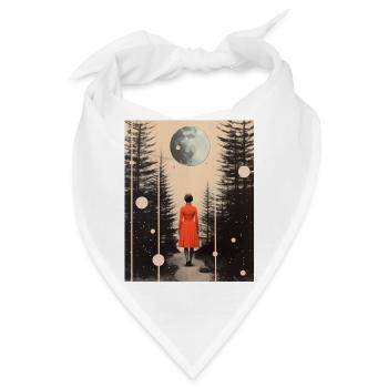 Einen mystischen Wunsch an den Vollmond stellen (Frau) - Bandana - Weiß - Vorne
