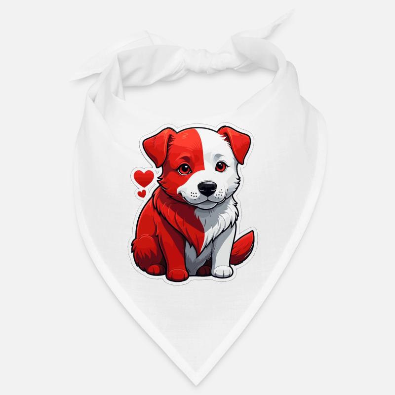 chien rouge - Bandana - blanc