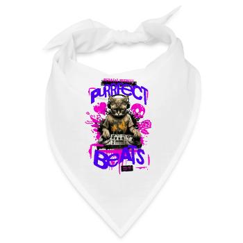 Purrfect Beats 1 - Bandana - Weiß - Vorne