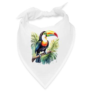 Tukan Aquarell - Bandana - Weiß - Vorne