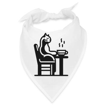 Kaffe-Katze - Bandana - Weiß - Vorne