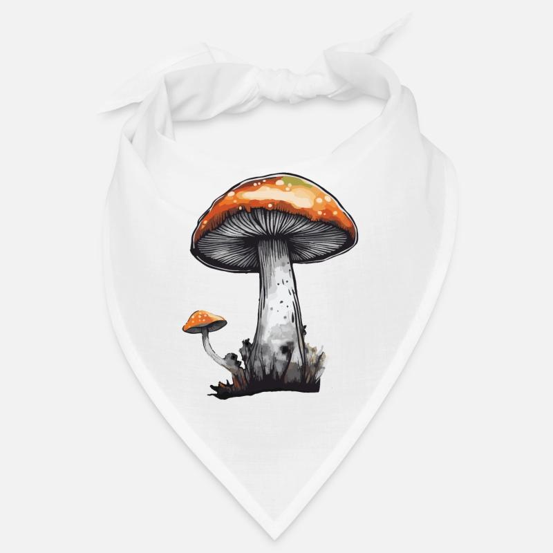 Champignon, Cèpes, Nature, Automne, Chanterelle - Bandana - blanc