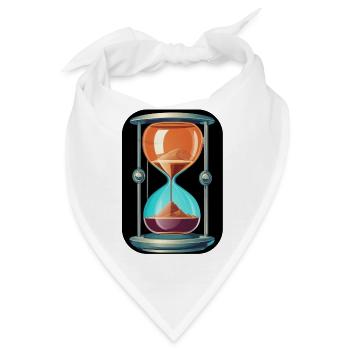 Sanduhr Sand Uhr hourglass abstrakt Stundenglas - Bandana - Weiß - Vorne