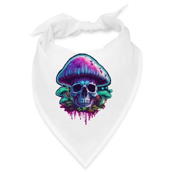 Pilz / Mushroom / Wiese / Wald / Goa / Psy - Bandana - Weiß - Vorne