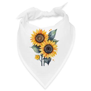 Sonnenblumen - Bandana - Weiß - Vorne