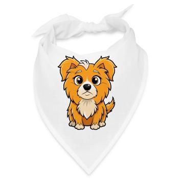 Neugieriger tibetischer Spaniel-Hund Kunstdruck - Bandana - Weiß - Vorne