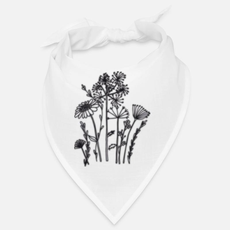 Fleurs séchées noires Bandana