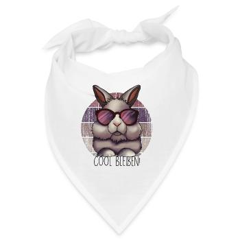 Cool bleiben – Hase mit Sonnenbrille - Bandana - Weiß - Vorne