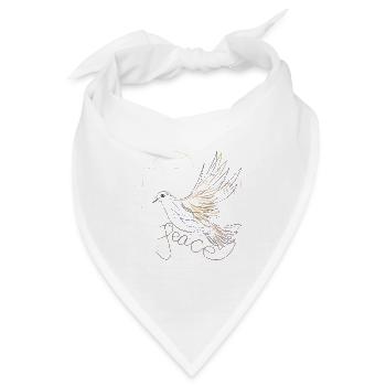Friedenstaube - Bandana - Weiß - Vorne