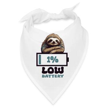 Faultier Leere Batterie - Bandana - Weiß - Vorne