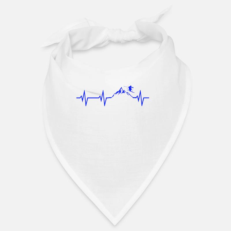 Ski Heartbeat Mountains Skiing ECG Gift Tshirt Bandana