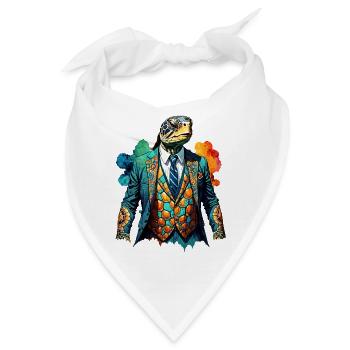 Schildkröte im Anzug - Bandana - Weiß - Vorne