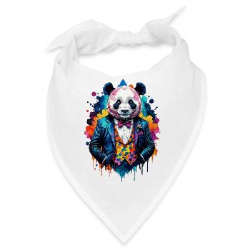 Panda im Anzug - Bandana - Weiß - Vorne