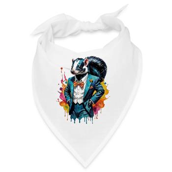 Stinktier im Anzug - Bandana - Weiß - Vorne
