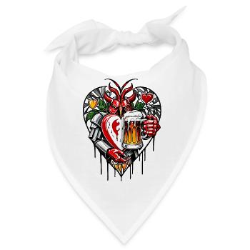 Ich liebe Bier - Bandana - Weiß - Vorne