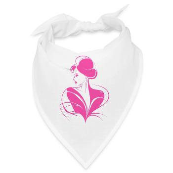 Elegantes Fashionista Chic Kunsthemd mit rosa Silhouette - Bandana - Weiß - Vorne