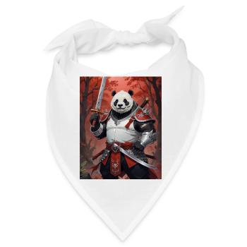 Ein monströses Ungetüm, ein Pandabär, Samurai - Bandana - Weiß - Vorne