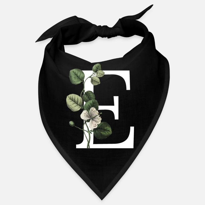 lettre e botanique vert Bandana
