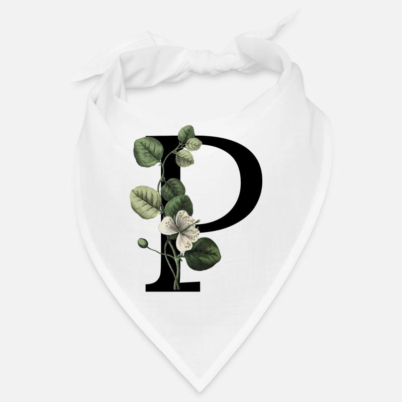 lettre p botanique vert Bandana