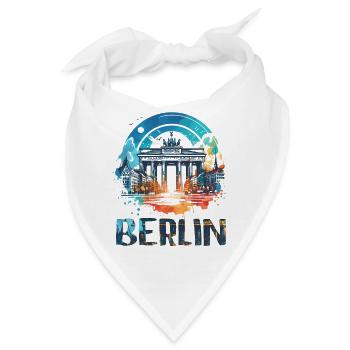 Berlin City Brilliance: Lebendige Stadtbildkunst - Bandana - Weiß - Vorne