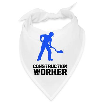 bauarbeiter baustelle worker - Bandana - Weiß - Vorne