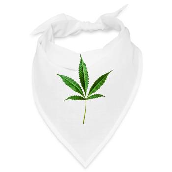 Marihuana Hanf (Cannabis) - Bandana - Weiß - Vorne