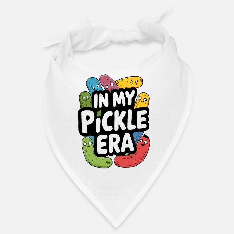 Lebendiges "In My Pickle Era" Fun Pickle Pun Design Bandana