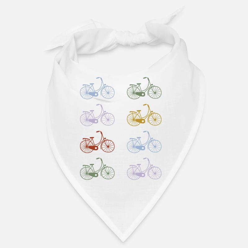 Vélos rétro peints à la main - Bandana - blanc
