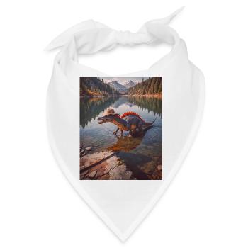 Dinosaurier lebender Spinosaurus angelt - Bandana - Weiß - Vorne