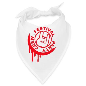 Festival Party Crew Rock Metal Team Runder Stempel - Bandana - Weiß - Vorne