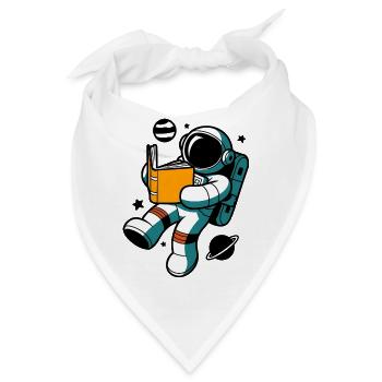 Lesender Astronaut: Lernen in der Schwerelosigkeit - Bandana - Weiß - Vorne
