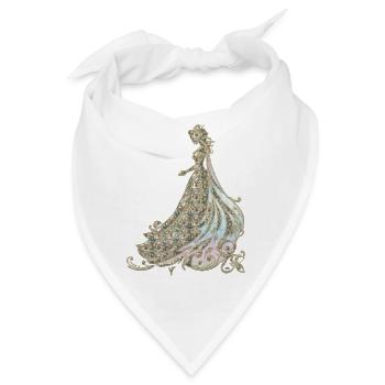 Eleganz in Gold und Schwarz - Bandana - Weiß - Vorne