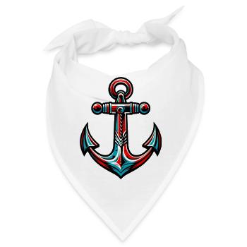 Ein Anker - Bandana - Weiß - Vorne