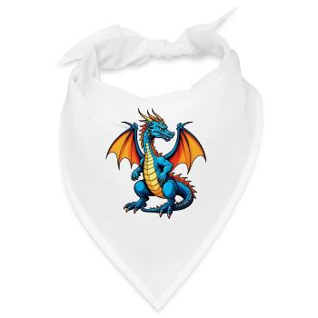 Blauer Dragon - Bandana - Weiß - Vorne
