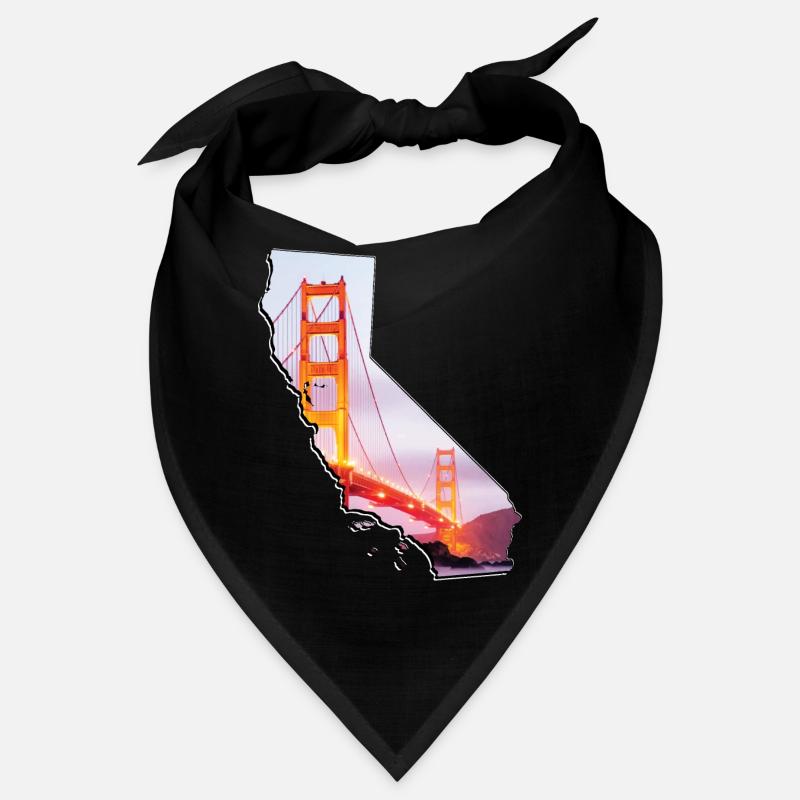 Golden Gate Bridge on the California map Bandana