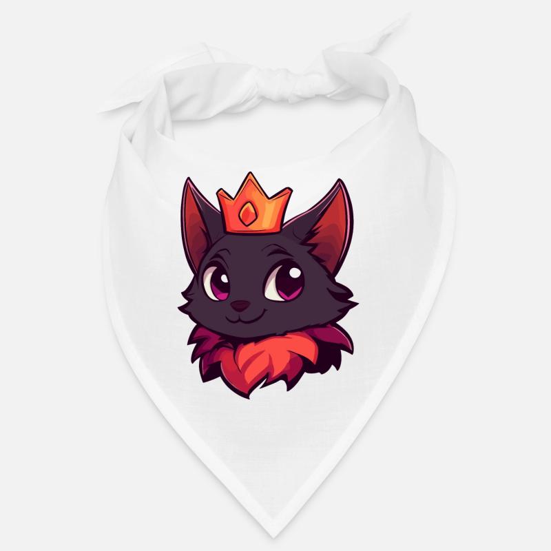 Cute Crowned Cat with Playful Smile Bandana