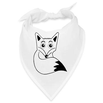 Süßer schwarzer Fuchs - Bandana - Weiß - Vorne